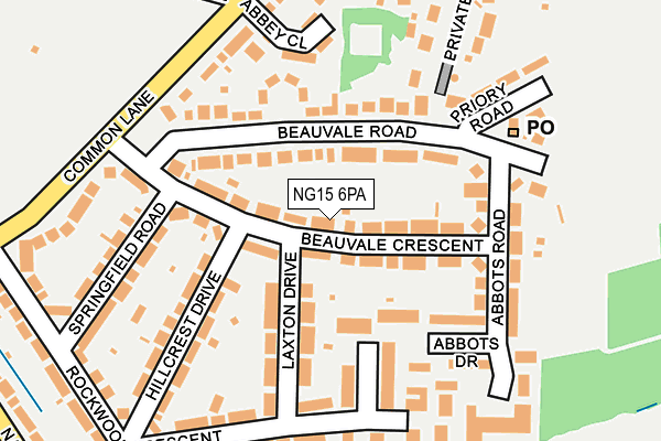 NG15 6PA map - OS OpenMap – Local (Ordnance Survey) NG15 6PA map - OS OpenMap – Local (Ordnance Survey)