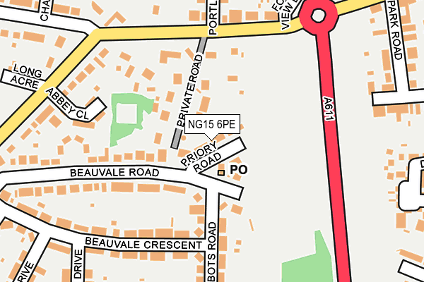 NG15 6PE map - OS OpenMap – Local (Ordnance Survey) NG15 6PE map - OS OpenMap – Local (Ordnance Survey)