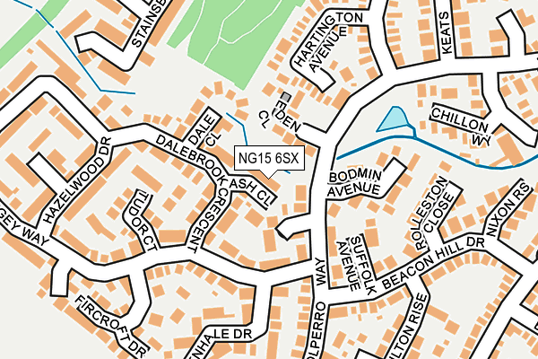 NG15 6SX map - OS OpenMap – Local (Ordnance Survey) NG15 6SX map - OS OpenMap – Local (Ordnance Survey)