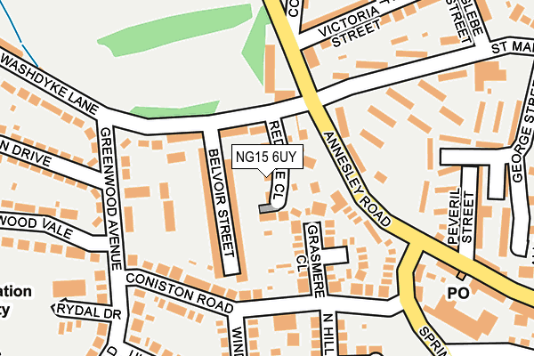 NG15 6UY map - OS OpenMap – Local (Ordnance Survey) NG15 6UY map - OS OpenMap – Local (Ordnance Survey)