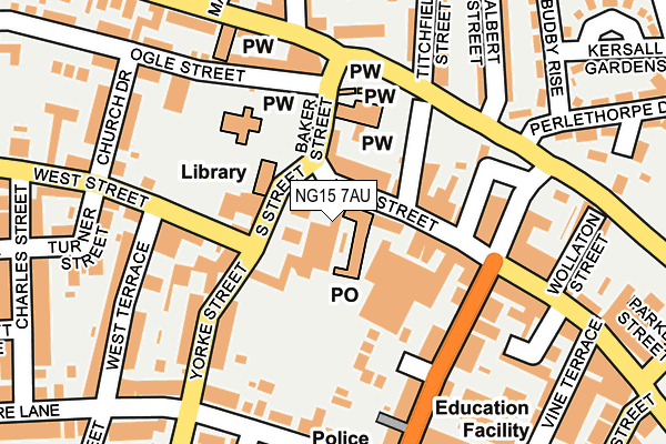 NG15 7AU map - OS OpenMap – Local (Ordnance Survey) NG15 7AU map - OS OpenMap – Local (Ordnance Survey)