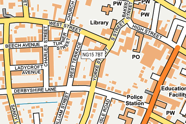 NG15 7BT map - OS OpenMap – Local (Ordnance Survey) NG15 7BT map - OS OpenMap – Local (Ordnance Survey)