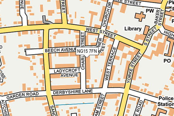 NG15 7FN map - OS OpenMap – Local (Ordnance Survey) NG15 7FN map - OS OpenMap – Local (Ordnance Survey)