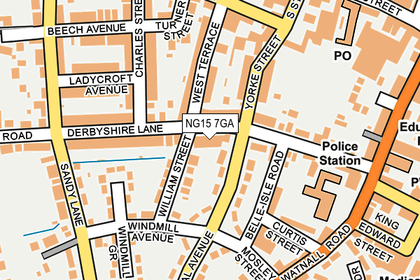 NG15 7GA map - OS OpenMap – Local (Ordnance Survey) NG15 7GA map - OS OpenMap – Local (Ordnance Survey)