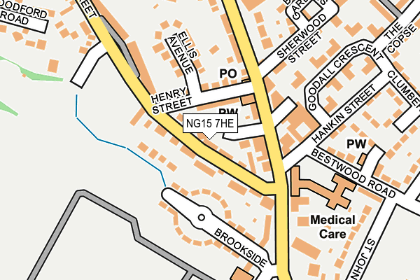 NG15 7HE map - OS OpenMap – Local (Ordnance Survey) NG15 7HE map - OS OpenMap – Local (Ordnance Survey)