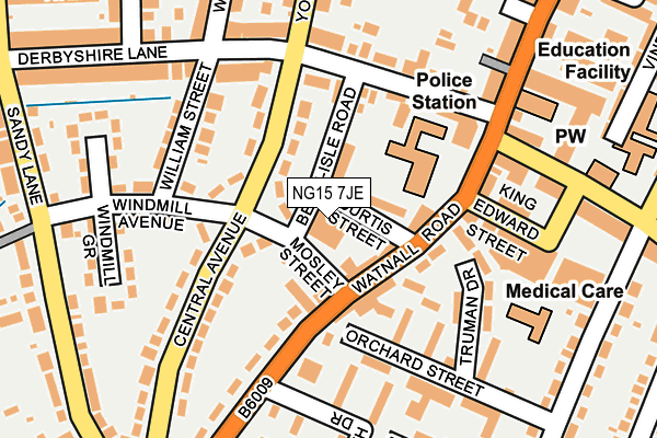 NG15 7JE map - OS OpenMap – Local (Ordnance Survey) NG15 7JE map - OS OpenMap – Local (Ordnance Survey)