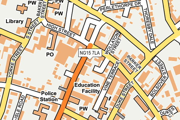 NG15 7LA map - OS OpenMap – Local (Ordnance Survey) NG15 7LA map - OS OpenMap – Local (Ordnance Survey)