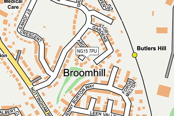 NG15 7PU map - OS OpenMap – Local (Ordnance Survey) NG15 7PU map - OS OpenMap – Local (Ordnance Survey)