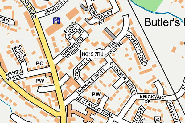 NG15 7RU map - OS OpenMap – Local (Ordnance Survey) NG15 7RU map - OS OpenMap – Local (Ordnance Survey)