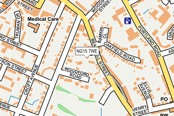 NG15 7WE map - OS OpenMap – Local (Ordnance Survey) NG15 7WE map - OS OpenMap – Local (Ordnance Survey)