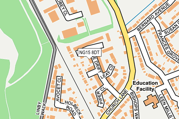 NG15 8DT map - OS OpenMap – Local (Ordnance Survey) NG15 8DT map - OS OpenMap – Local (Ordnance Survey)