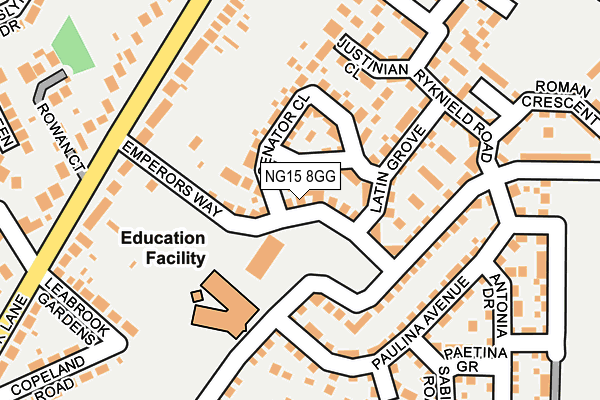 NG15 8GG map - OS OpenMap – Local (Ordnance Survey) NG15 8GG map - OS OpenMap – Local (Ordnance Survey)