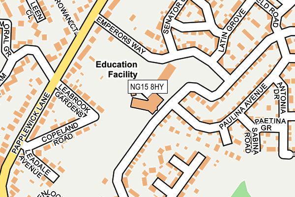 NG15 8HY map - OS OpenMap – Local (Ordnance Survey) NG15 8HY map - OS OpenMap – Local (Ordnance Survey)