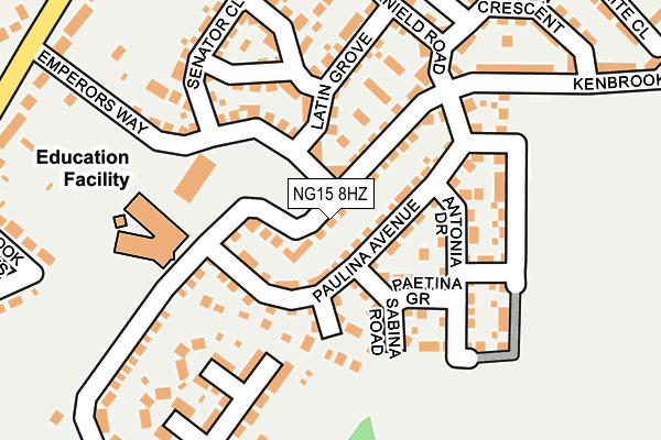 NG15 8HZ map - OS OpenMap – Local (Ordnance Survey) NG15 8HZ map - OS OpenMap – Local (Ordnance Survey)