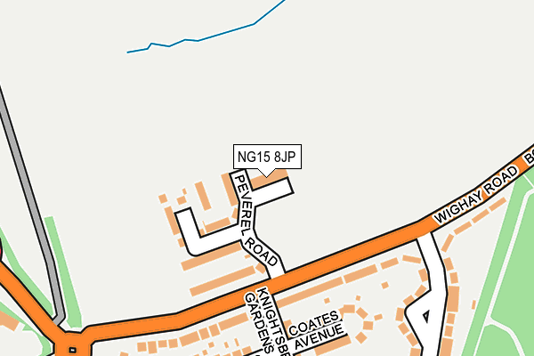 NG15 8JP map - OS OpenMap – Local (Ordnance Survey) NG15 8JP map - OS OpenMap – Local (Ordnance Survey)