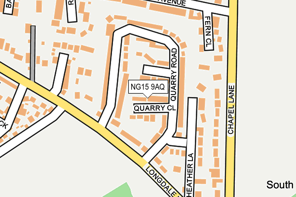 NG15 9AQ map - OS OpenMap – Local (Ordnance Survey) NG15 9AQ map - OS OpenMap – Local (Ordnance Survey)