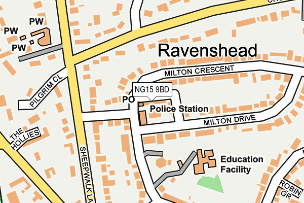 NG15 9BD map - OS OpenMap – Local (Ordnance Survey) NG15 9BD map - OS OpenMap – Local (Ordnance Survey)