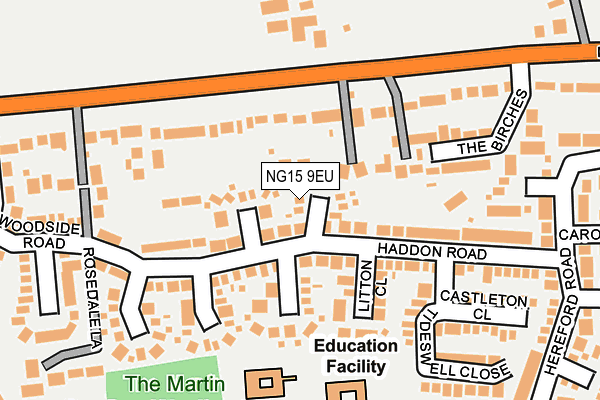NG15 9EU map - OS OpenMap – Local (Ordnance Survey) NG15 9EU map - OS OpenMap – Local (Ordnance Survey)