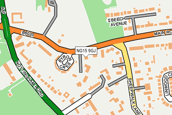 NG15 9GJ map - OS OpenMap – Local (Ordnance Survey) NG15 9GJ map - OS OpenMap – Local (Ordnance Survey)