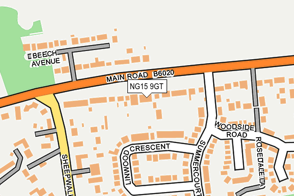 NG15 9GT map - OS OpenMap – Local (Ordnance Survey) NG15 9GT map - OS OpenMap – Local (Ordnance Survey)