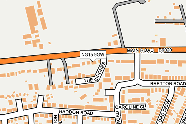 NG15 9GW map - OS OpenMap – Local (Ordnance Survey) NG15 9GW map - OS OpenMap – Local (Ordnance Survey)