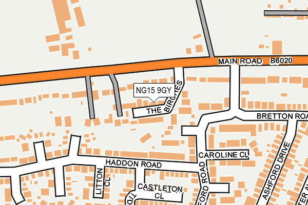 NG15 9GY map - OS OpenMap – Local (Ordnance Survey)