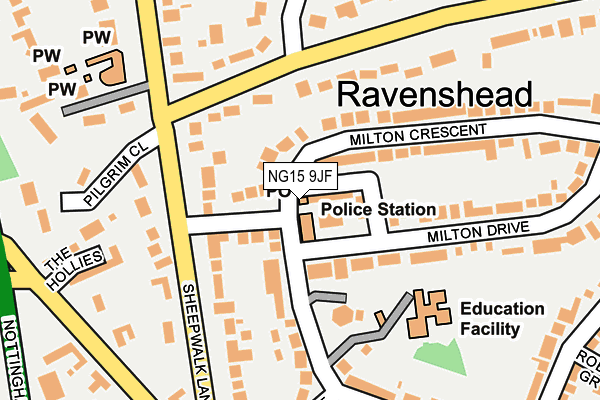 NG15 9JF map - OS OpenMap – Local (Ordnance Survey) NG15 9JF map - OS OpenMap – Local (Ordnance Survey)