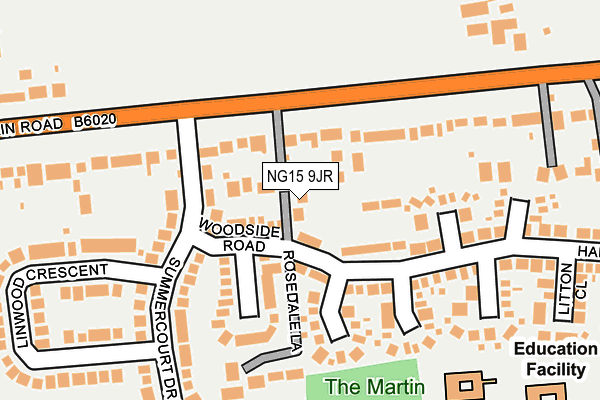 NG15 9JR map - OS OpenMap – Local (Ordnance Survey) NG15 9JR map - OS OpenMap – Local (Ordnance Survey)
