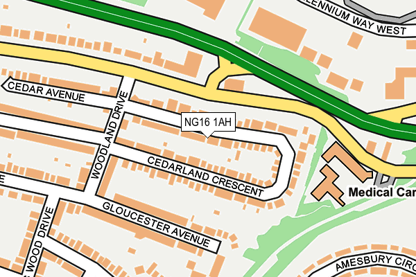 NG16 1AH map - OS OpenMap – Local (Ordnance Survey) NG16 1AH map - OS OpenMap – Local (Ordnance Survey)