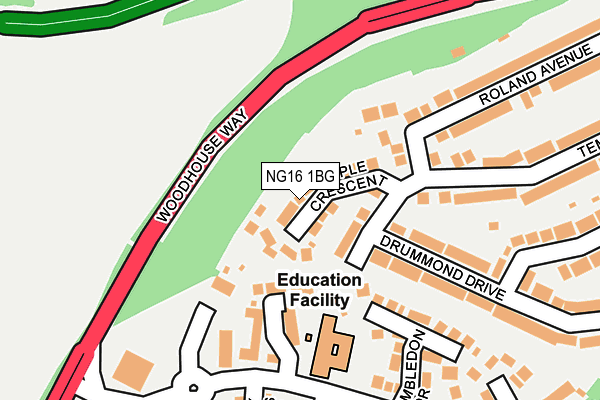 NG16 1BG map - OS OpenMap – Local (Ordnance Survey) NG16 1BG map - OS OpenMap – Local (Ordnance Survey)
