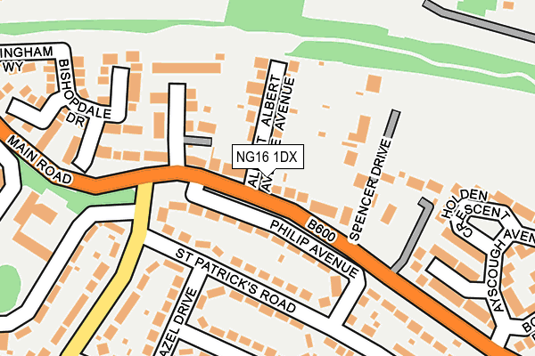 NG16 1DX map - OS OpenMap – Local (Ordnance Survey) NG16 1DX map - OS OpenMap – Local (Ordnance Survey)