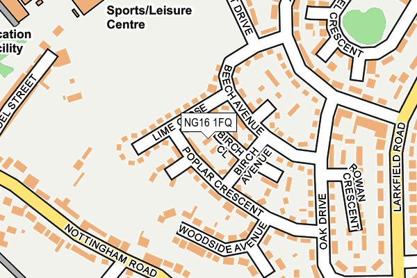 NG16 1FQ map - OS OpenMap – Local (Ordnance Survey) NG16 1FQ map - OS OpenMap – Local (Ordnance Survey)