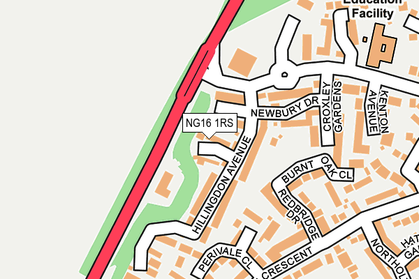 NG16 1RS map - OS OpenMap – Local (Ordnance Survey) NG16 1RS map - OS OpenMap – Local (Ordnance Survey)