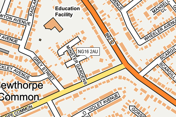 NG16 2AU map - OS OpenMap – Local (Ordnance Survey) NG16 2AU map - OS OpenMap – Local (Ordnance Survey)
