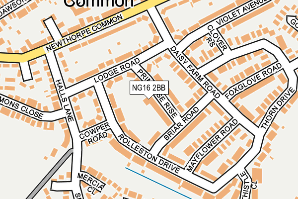 NG16 2BB map - OS OpenMap – Local (Ordnance Survey) NG16 2BB map - OS OpenMap – Local (Ordnance Survey)