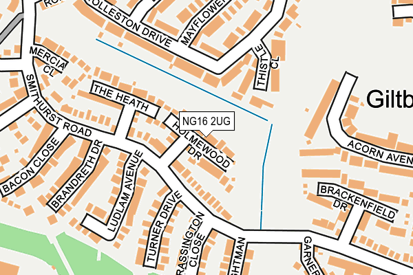NG16 2UG map - OS OpenMap – Local (Ordnance Survey) NG16 2UG map - OS OpenMap – Local (Ordnance Survey)