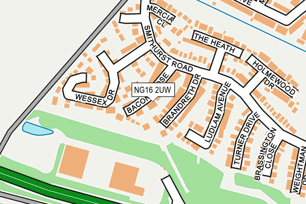 NG16 2UW map - OS OpenMap – Local (Ordnance Survey) NG16 2UW map - OS OpenMap – Local (Ordnance Survey)