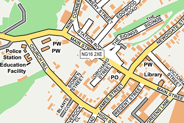 NG16 2XE map - OS OpenMap – Local (Ordnance Survey) NG16 2XE map - OS OpenMap – Local (Ordnance Survey)