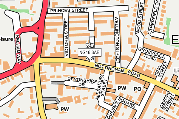 NG16 3AE map - OS OpenMap – Local (Ordnance Survey) NG16 3AE map - OS OpenMap – Local (Ordnance Survey)