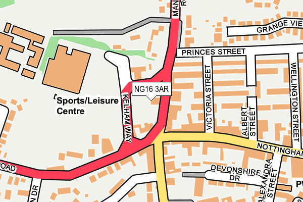 NG16 3AR map - OS OpenMap – Local (Ordnance Survey) NG16 3AR map - OS OpenMap – Local (Ordnance Survey)