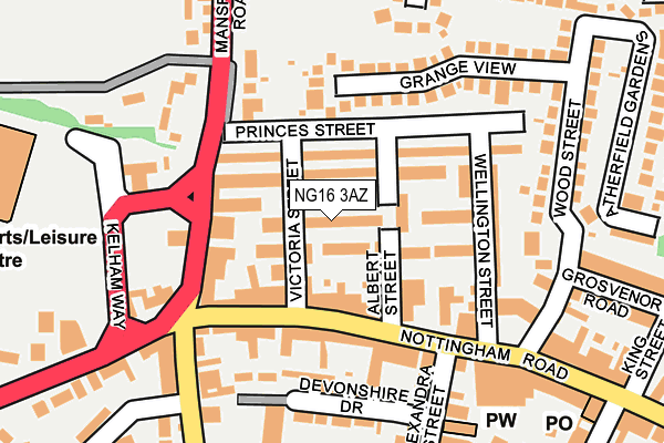 NG16 3AZ map - OS OpenMap – Local (Ordnance Survey) NG16 3AZ map - OS OpenMap – Local (Ordnance Survey)