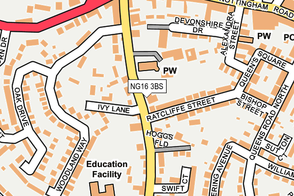 NG16 3BS map - OS OpenMap – Local (Ordnance Survey) NG16 3BS map - OS OpenMap – Local (Ordnance Survey)