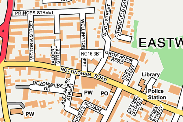 NG16 3BT map - OS OpenMap – Local (Ordnance Survey) NG16 3BT map - OS OpenMap – Local (Ordnance Survey)