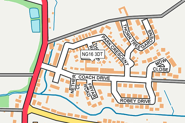 NG16 3DT map - OS OpenMap – Local (Ordnance Survey)