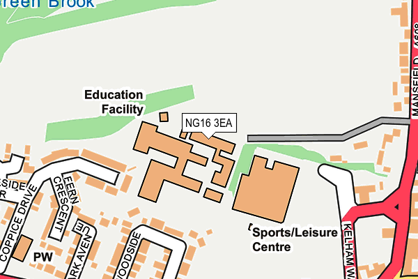 NG16 3EA map - OS OpenMap – Local (Ordnance Survey) NG16 3EA map - OS OpenMap – Local (Ordnance Survey)
