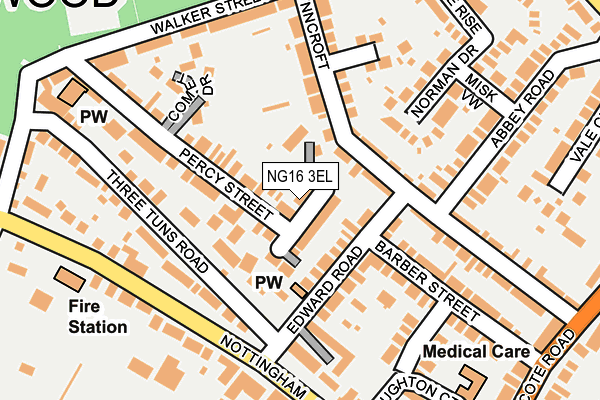 NG16 3EL map - OS OpenMap – Local (Ordnance Survey) NG16 3EL map - OS OpenMap – Local (Ordnance Survey)