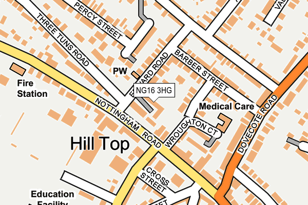 NG16 3HG map - OS OpenMap – Local (Ordnance Survey) NG16 3HG map - OS OpenMap – Local (Ordnance Survey)