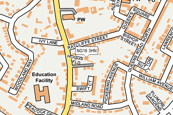NG16 3HN map - OS OpenMap – Local (Ordnance Survey) NG16 3HN map - OS OpenMap – Local (Ordnance Survey)