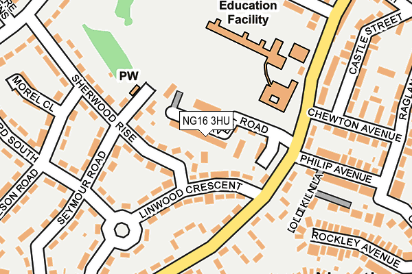 NG16 3HU map - OS OpenMap – Local (Ordnance Survey) NG16 3HU map - OS OpenMap – Local (Ordnance Survey)
