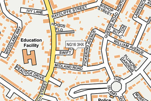 NG16 3HX map - OS OpenMap – Local (Ordnance Survey) NG16 3HX map - OS OpenMap – Local (Ordnance Survey)